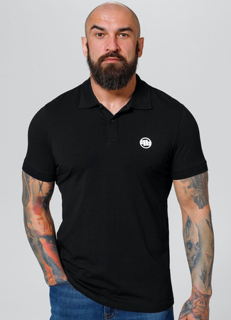 POLO PIT BULL Jersey slim fit SMALL LOGO czarne