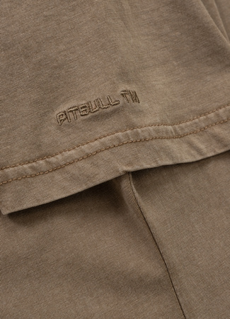 T-shirt damski PIT BULL Denim Washed ANGEL LOGO brązowy (coyote brown)