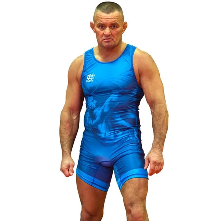 Trykot zapaśniczy EXTREME HOBBY WRESTLING niebieski