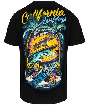 T-shirt PIT BULL SURF DOG czarny