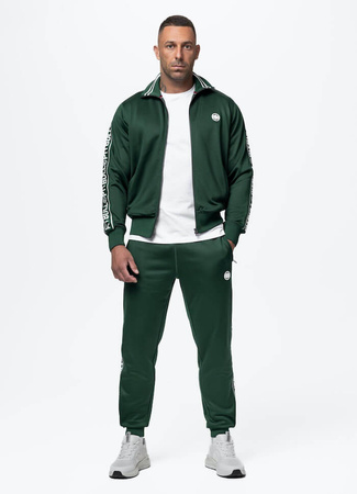Bluza PIT BULL OLDSCHOOL TAPE LOGO TERRY bottle green stójka