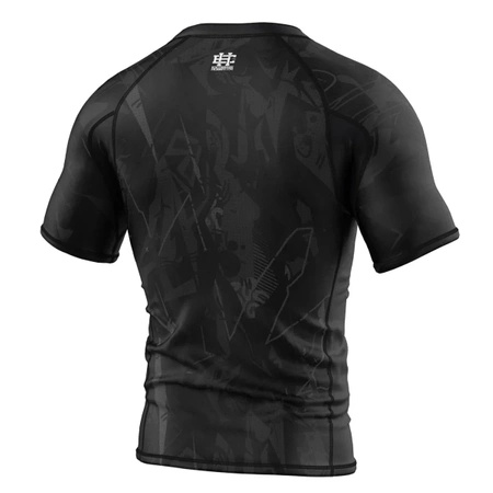 Short sleeve rashguard EXTREME HOBBY CYBER ANIMALS black wolf