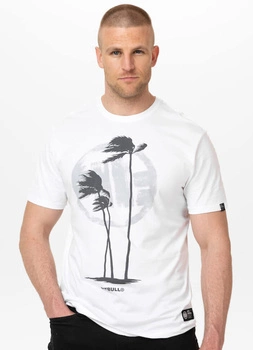 T-shirt PIT BULL PALMS biały