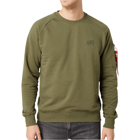 Bluza ALPHA INDUSTRIES X-FIT oliwkowa (dark green) prosta 158320 257