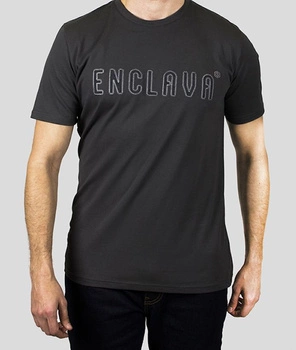 T-shirt ENCLAVA CHECK grafitowy