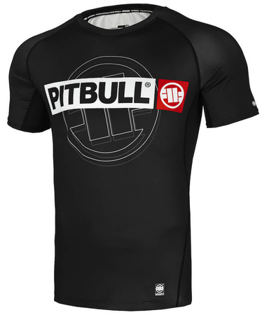 Rashguard PIT BULL HILLTOP SPORTS czarny krótki rękaw