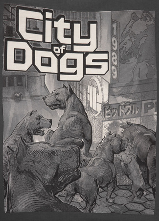 T-shirt PIT BULL CITY OF DOGS grafitowy