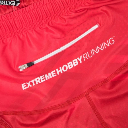 Legginsy biegowe 1/3 męskie EXTREME HOBBY POLSKA PRIME czerwony