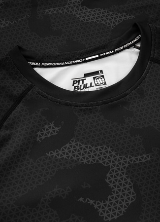 Rashguard PIT BULL NET CAMO 2 all black camo krótki rękaw