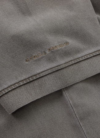 POLO PIT BULL Denim Washed Pique SMALL LOGO dark brown