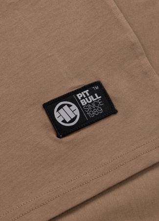 T-shirt PIT BULL LOGO PALMS brązowy (brown savana)