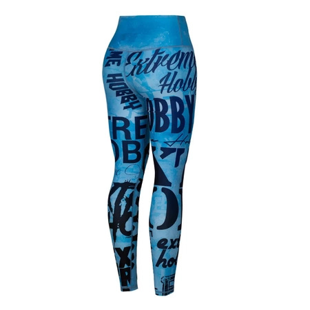 Legginsy sportowe damskie EXTREME HOBBY LETTERS błękitny