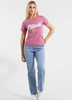 T-shirt damski PIT BULL Denim Washed ANGEL LOGO różowy
