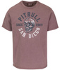 T-shirt PIT BULL T-shirt PIT BULL Denim Washed RAW EDGE SKULL LOGO dusty burgundy