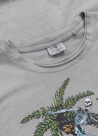 T-shirt PIT BULL Denim Washed RAW EDGE OPEN BEACH szary (grey)