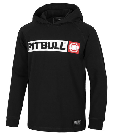 Longsleeve dziecięcy z kapturem PIT BULL HILLTOP JUNIOR czarny