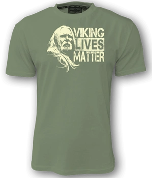 T-shirt ERIK & SONS VIKING LIVES MATTER oliwkowy