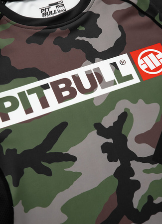 Rashguard PIT BULL CROSS CAMO woodland camo krótki rękaw