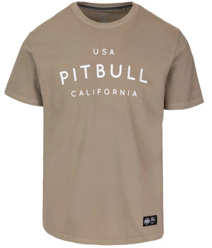 T-shirt PIT BULL USA CAL 210 GSM BRUSHED dark sand