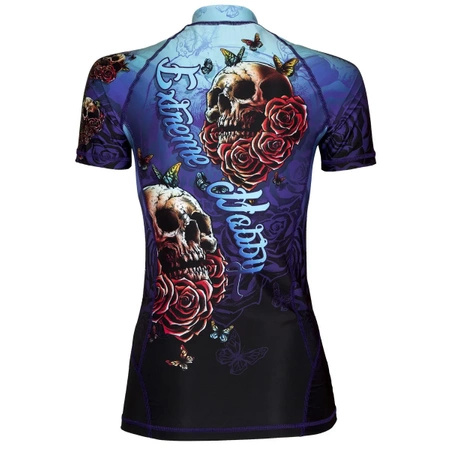 Short sleeve rashguard damski EXTREME HOBBY SKULL 2 niebieski