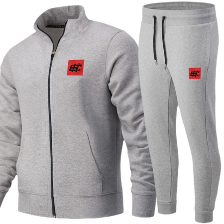 Komplet dresowy EXTREME HOBBY jogger LOGO szary stójka