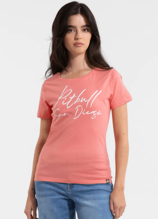 T-shirt damski PIT BULL SD WMN koralowy 