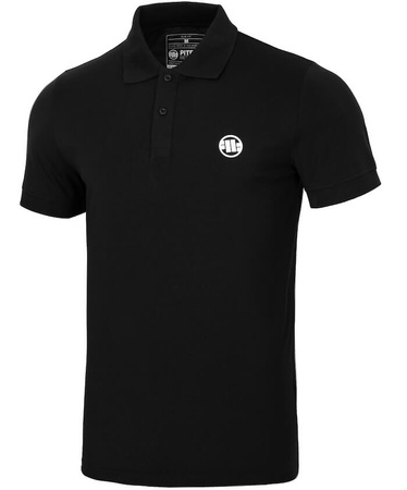 POLO PIT BULL Jersey slim fit SMALL LOGO czarne