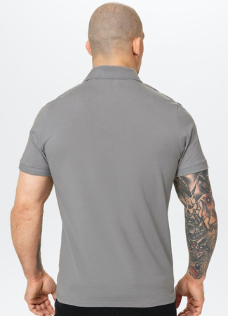 POLO PIT BULL Jersey slim fit SMALL LOGO szare (grey)