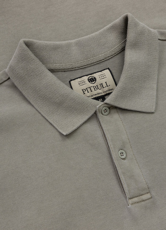 POLO PIT BULL Denim Washed Pique SMALL LOGO grey harbour