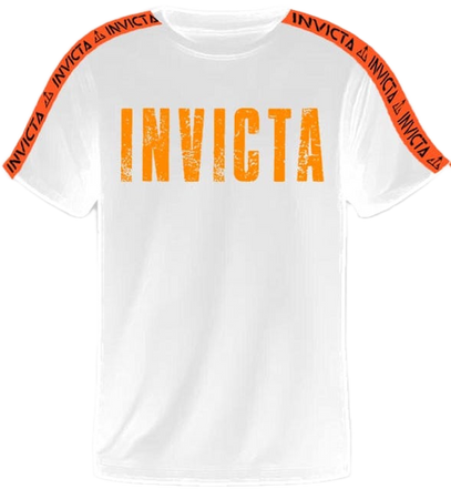 T-shirt INVICTA ORANJE biały