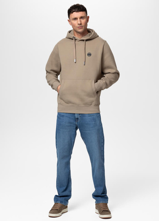 Bluza PIT BULL SMALL LOGO beżowa (pale sand) kaptur