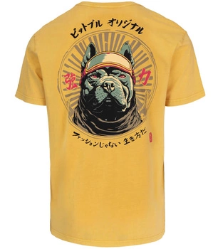 T-shirt PIT BULL Denim Washed MT.FUJI washed yellow
