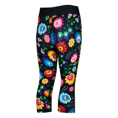 Legginsy sportowe damskie  EXTREME HOBBY FOLK 2 3/4 czarny