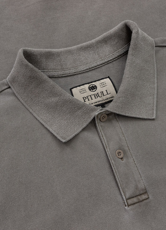 POLO PIT BULL Denim Washed Pique SMALL LOGO dark brown