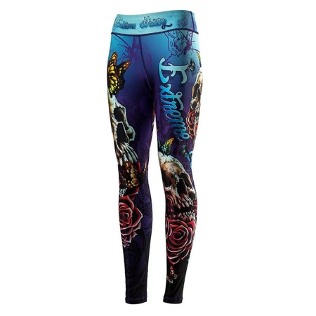 Legginsy sportowe damskie EXTREME HOBBY SKULL 2 niebieskie