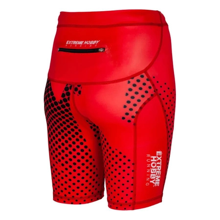 Legginsy biegowe 1/3 damskie EXTREME HOBBY HALFTONE czerwony