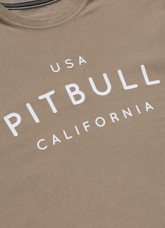 T-shirt PIT BULL USA CAL 210 GSM BRUSHED dark sand