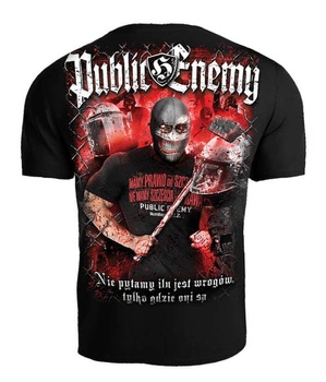 T-shirt PUBLIC ENEMY NIE PYTAMY ILU JEST WROGÓW czarny