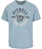 T-shirt PIT BULL T-shirt PIT BULL Denim Washed RAW EDGE SKULL LOGO blue