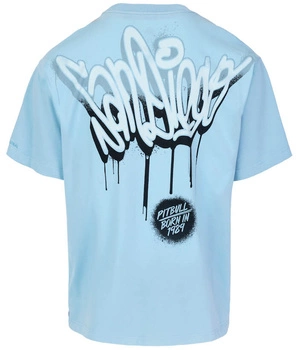 T-shirt PIT BULL Loose Fit GRAFFITI light blue