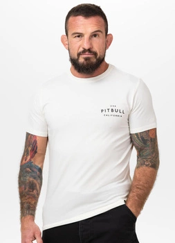 T-shirt PIT BULL USA CAL 140 spandex biały (off white)