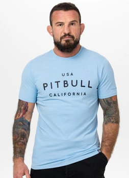 T-shirt PIT BULL USA CAL 190 spandex błękitny (light blue)