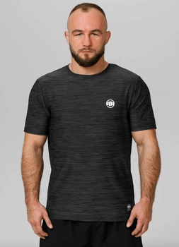 T-shirt PIT BULL SMALL LOGO CASUAL SPORT czarny (black melange)