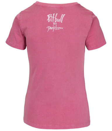 T-shirt damski PIT BULL Denim Washed DOUBLETROUBLE WMN różowy