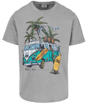 T-shirt PIT BULL Denim Washed RAW EDGE OPEN BEACH szary (grey)