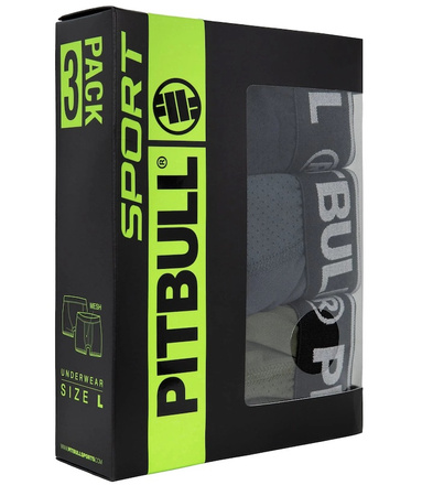 Bokserki PIT BULL SPORT komplet 3 sztuk grafitowo-oliwkowo-czarne