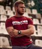 T-shirt OFENSYWA SPORTOWY TRYB ŻYCIA bordowo-biały
