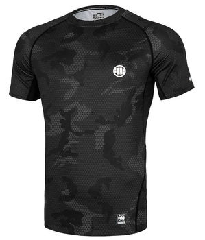 Rashguard PIT BULL NET CAMO 2 all black camo krótki rękaw