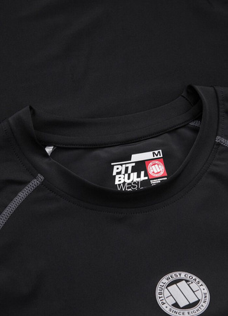 Rashguard PIT BULL COMPRESSION SMALL LOGO REFLECTIVE czarny krótki rękaw