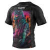 Short sleeve rashguard EXTREME HOBBY CYBER ANIMALS black wolf